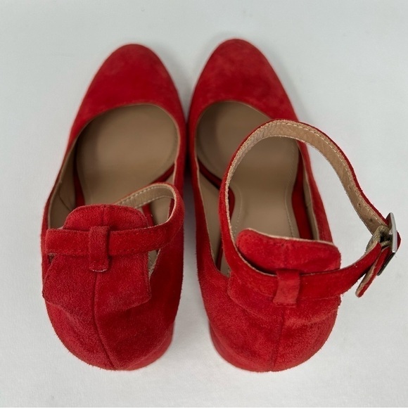 Lewit Emilia Ankle Strap Block Heel Pump, Red Suede, Women’s Size EU 37.5 - Picture 11 of 12